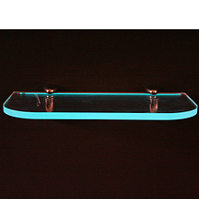 Arkitektur: 6,35 mm Blå Naturlig Light Tape® lyser igenom från baksidan av denna glashylla, ger en snygg belysning