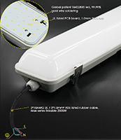 LED Armatur som passar som Garagebelysning, Lagerbelysning, Industribelysning, Ridhusbelysning, D-klassad, IP65, IK09